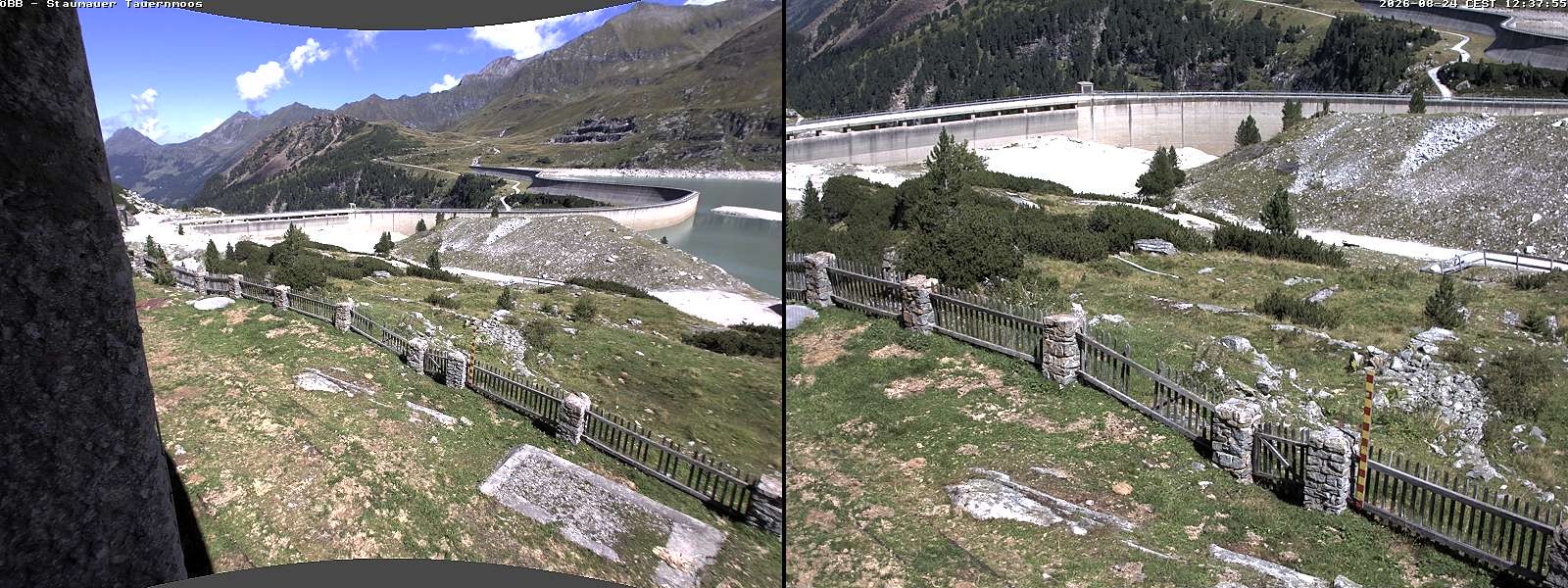 Archiv Foto Webcam Tauernmoossee - Blick auf die Staumauer