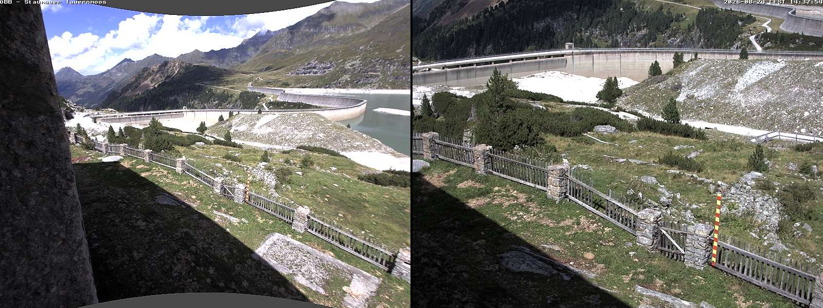 Archiv Foto Webcam Tauernmoossee - Blick auf die Staumauer