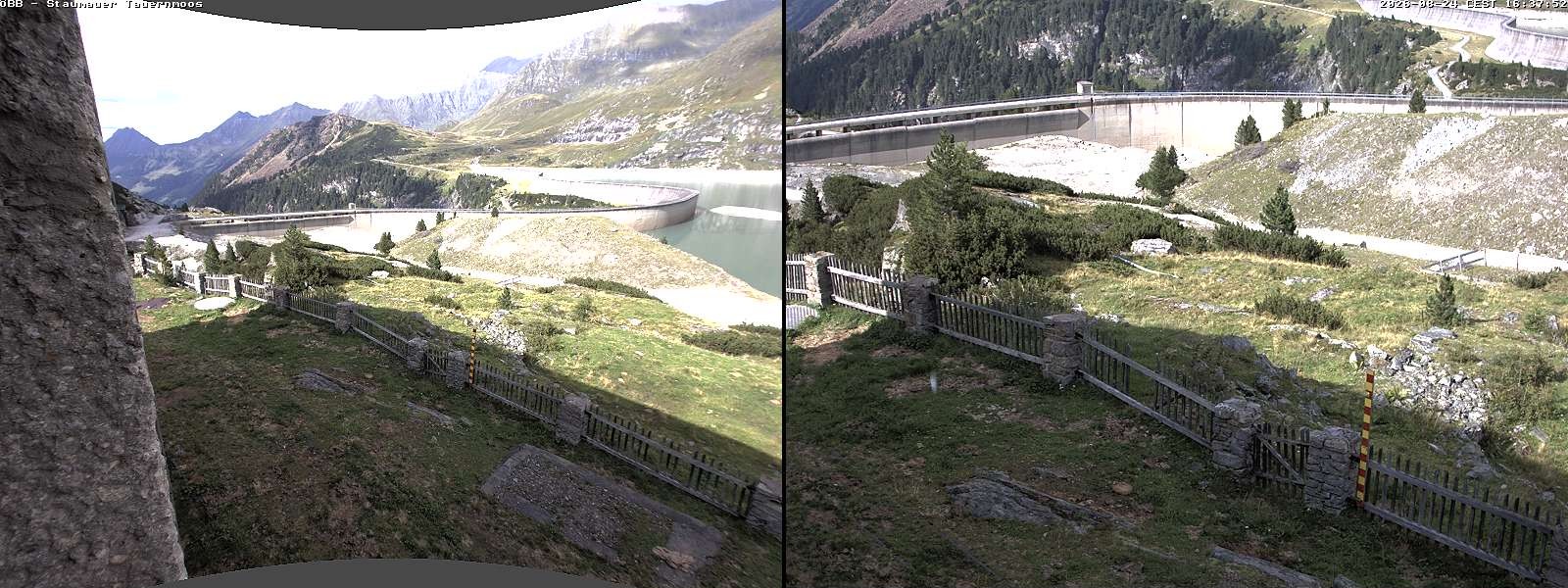 Archiv Foto Webcam Tauernmoossee - Blick auf die Staumauer