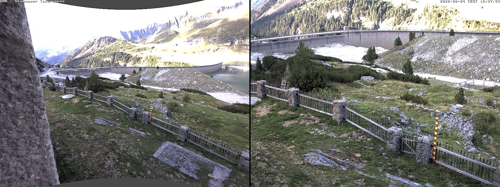 Archiv Foto Webcam Tauernmoossee - Blick auf die Staumauer