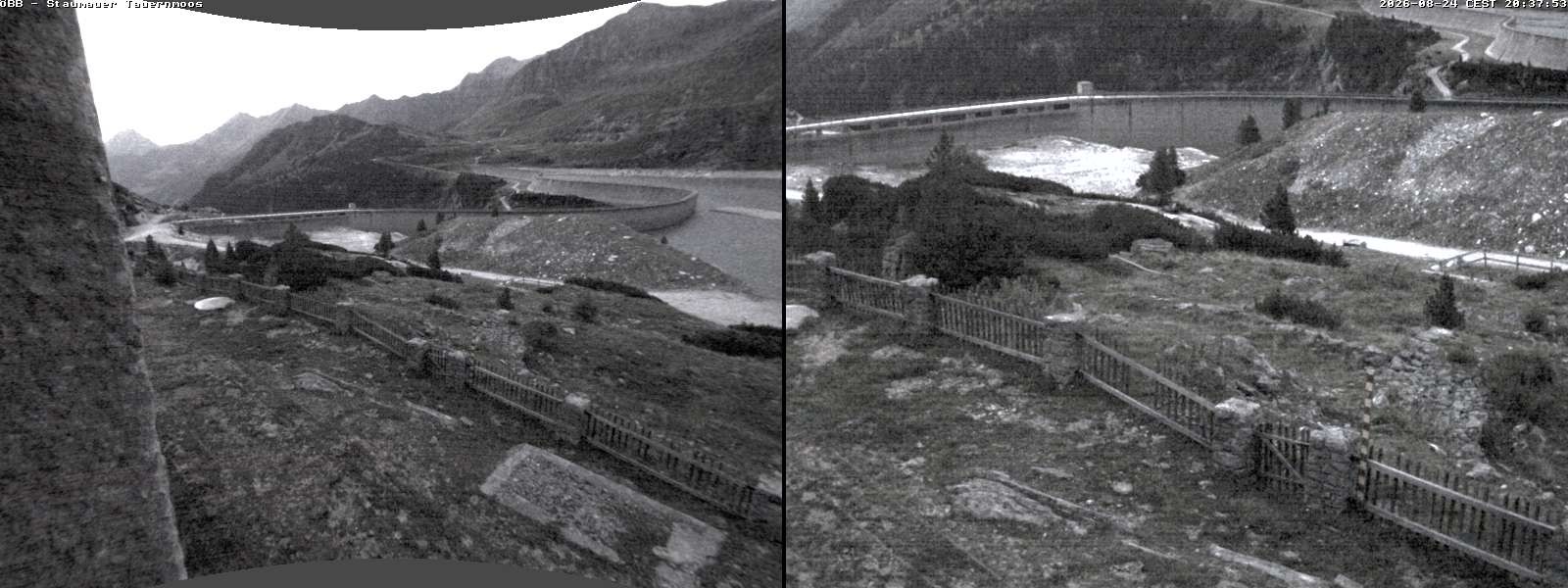 Archiv Foto Webcam Tauernmoossee - Blick auf die Staumauer