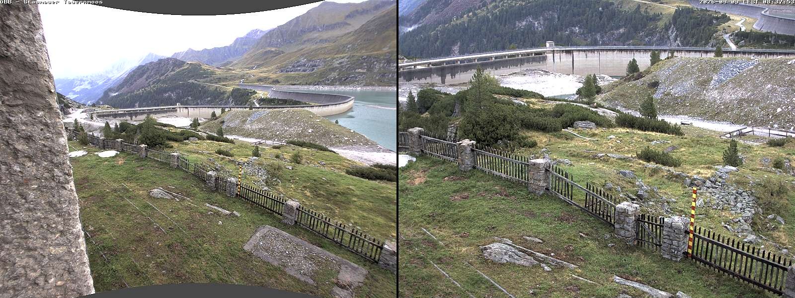 Archiv Foto Webcam Tauernmoossee - Blick auf die Staumauer
