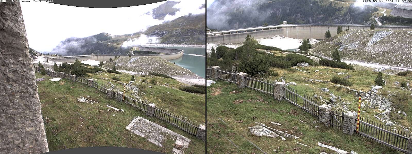 Archiv Foto Webcam Tauernmoossee - Blick auf die Staumauer