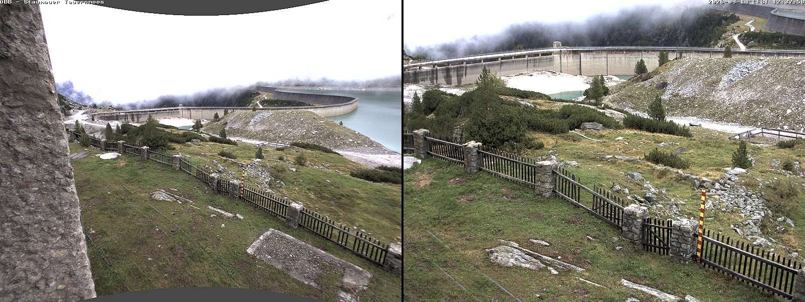 Archiv Foto Webcam Tauernmoossee - Blick auf die Staumauer