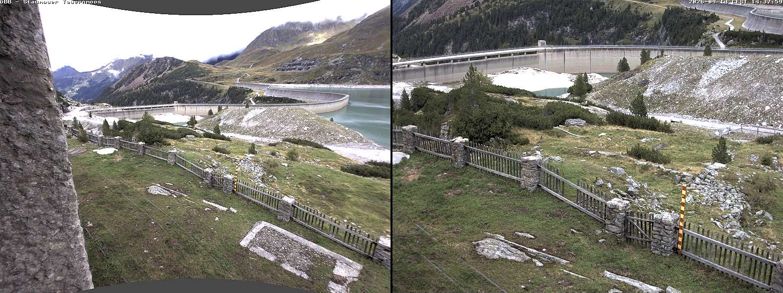 Archiv Foto Webcam Tauernmoossee - Blick auf die Staumauer
