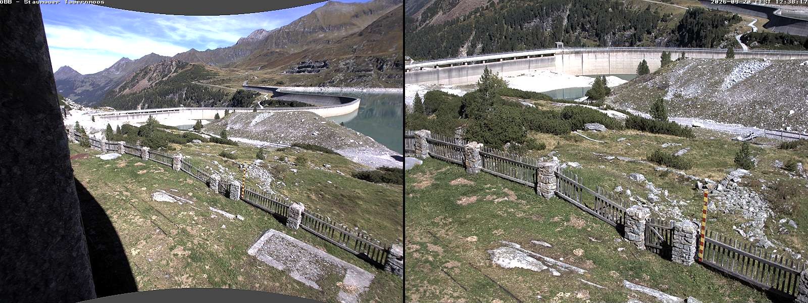 Archiv Foto Webcam Tauernmoossee - Blick auf die Staumauer
