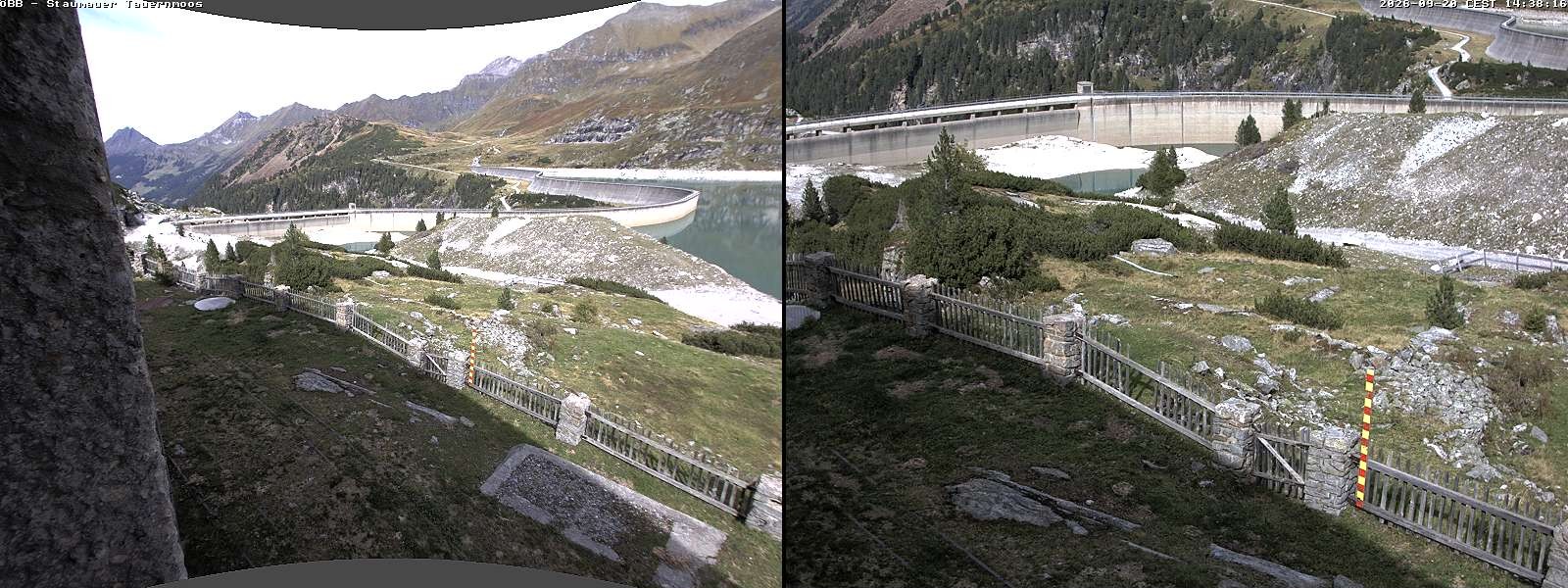 Archiv Foto Webcam Tauernmoossee - Blick auf die Staumauer