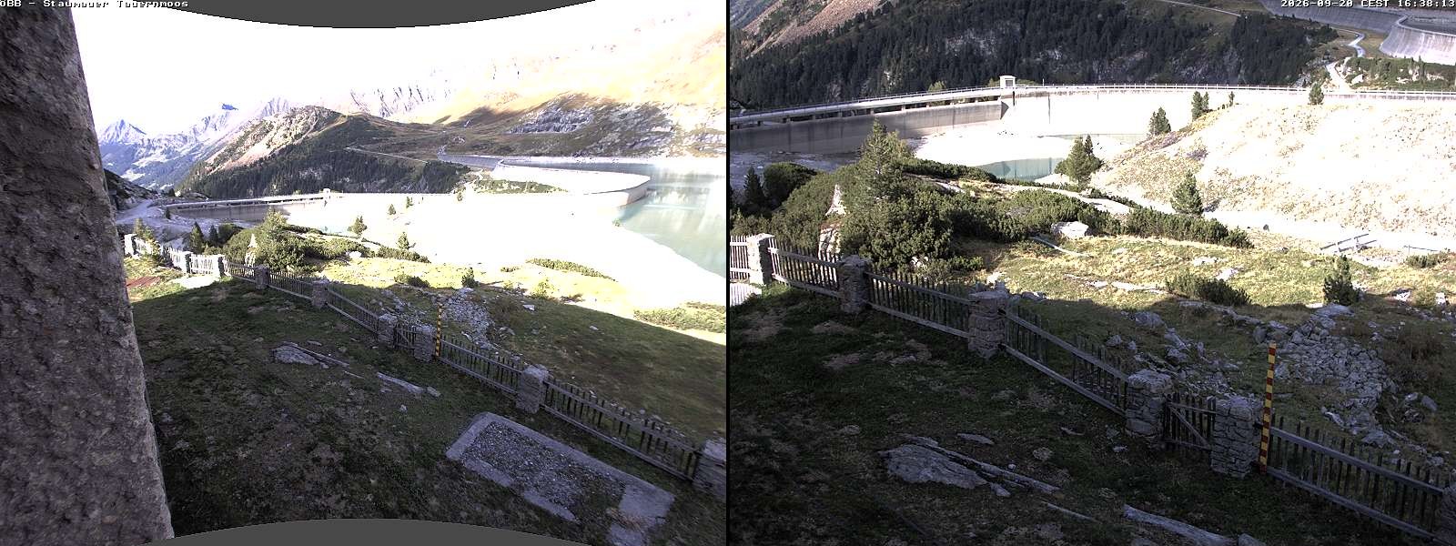 Archiv Foto Webcam Tauernmoossee - Blick auf die Staumauer
