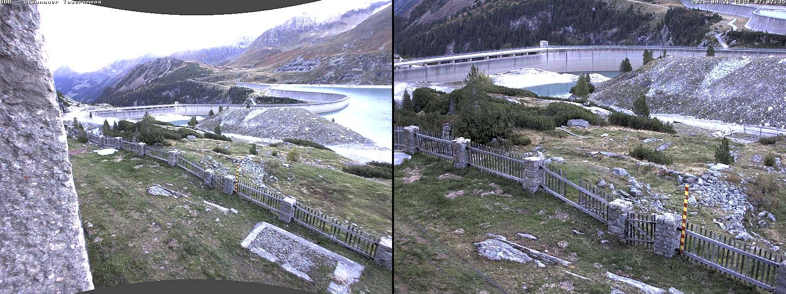 Archiv Foto Webcam Tauernmoossee - Blick auf die Staumauer
