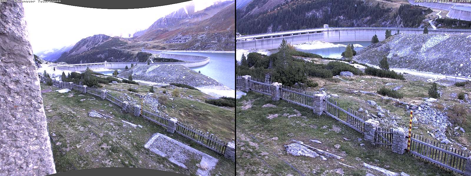 Archiv Foto Webcam Tauernmoossee - Blick auf die Staumauer