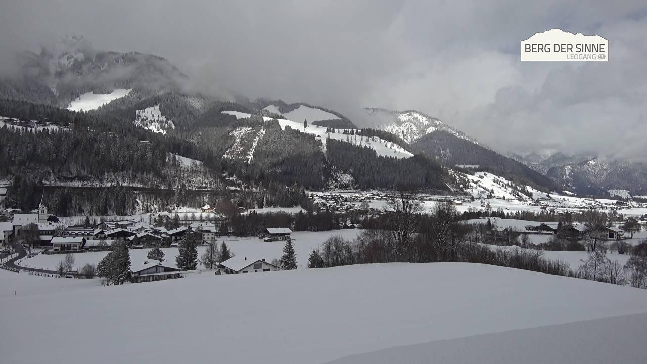 Archiv Foto Webcam Leogang Dorfblick