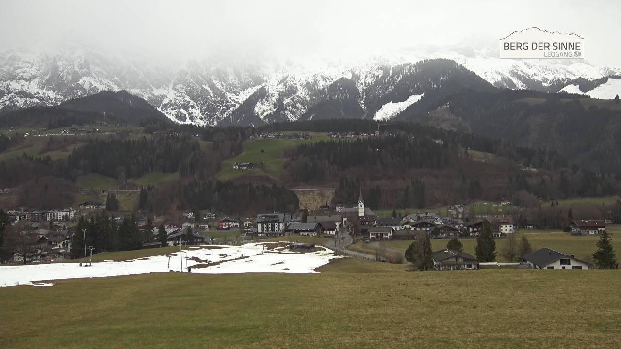 Archiv Foto Webcam Leogang Dorfblick