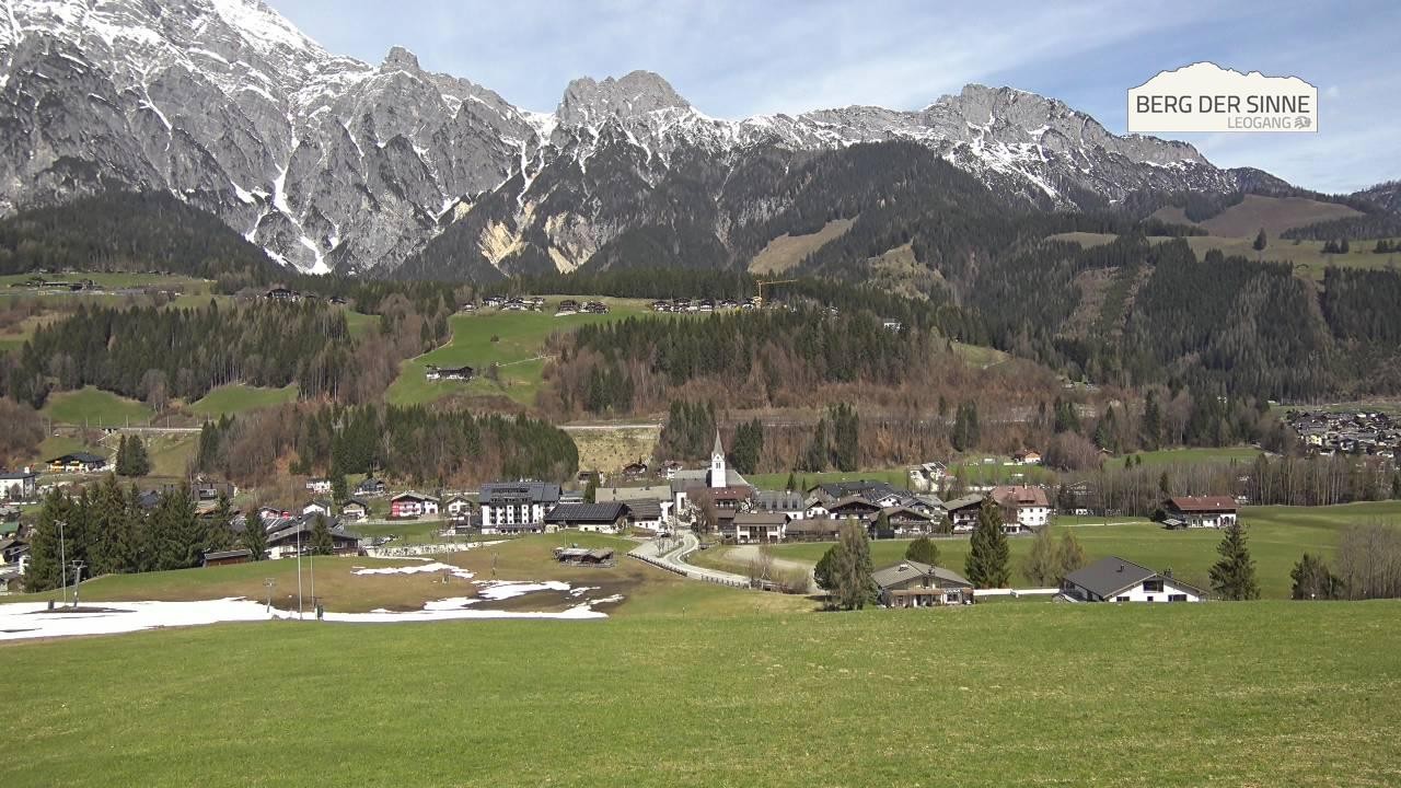 Archiv Foto Webcam Leogang Dorfblick
