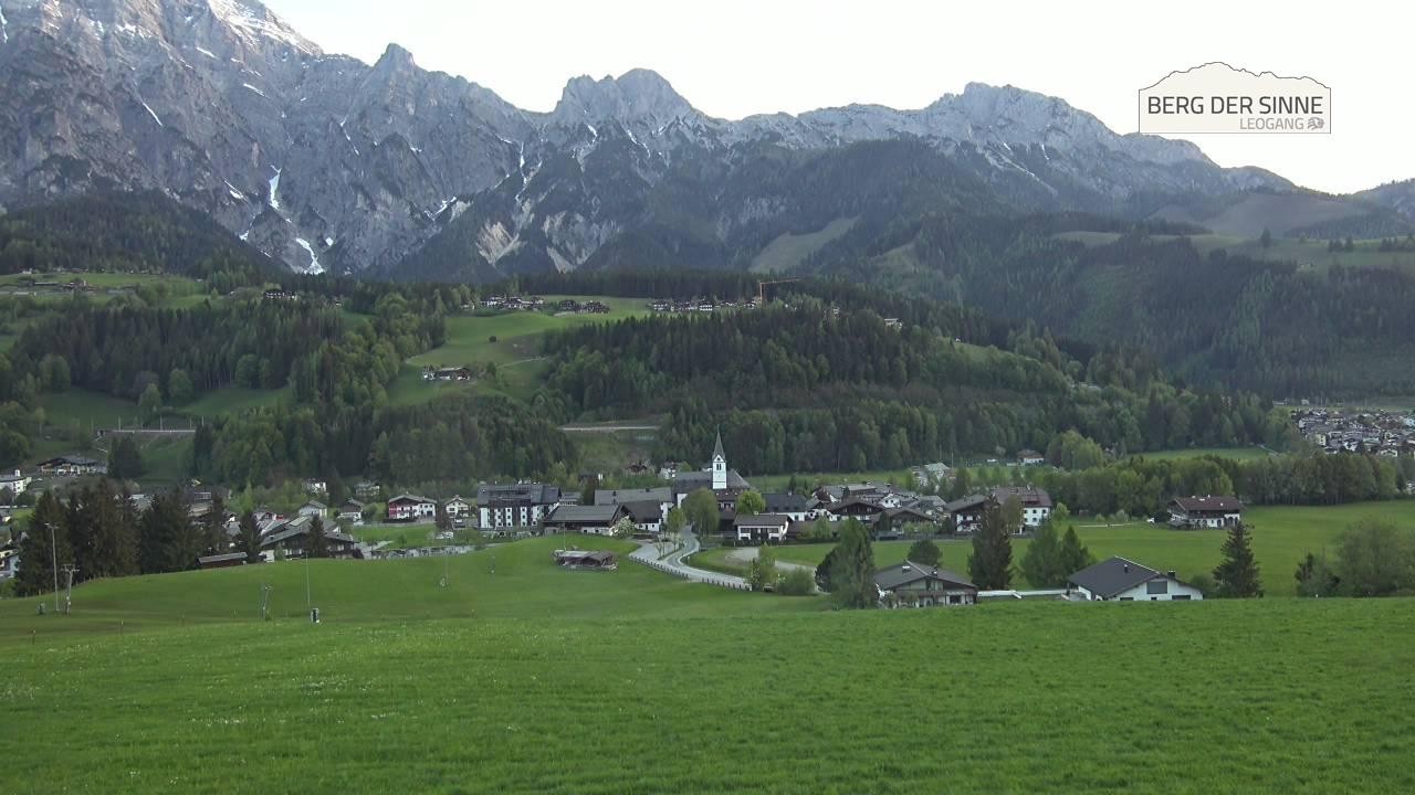 Archiv Foto Webcam Leogang Dorfblick