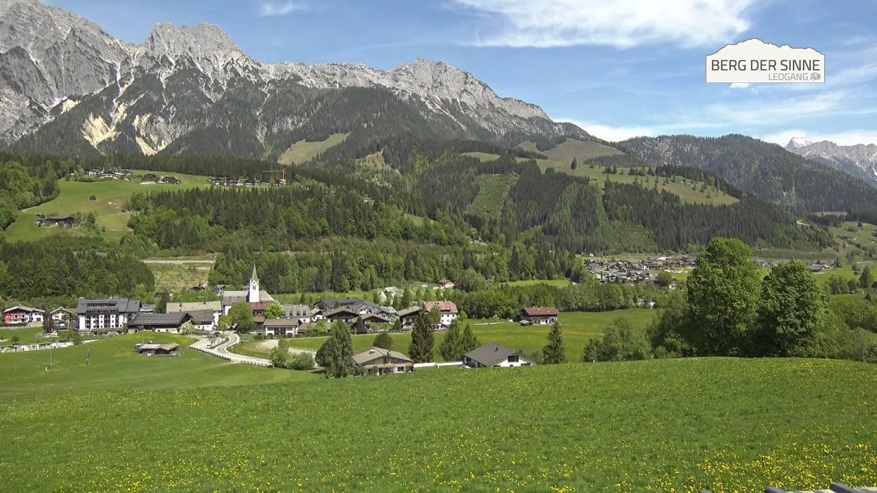 Archiv Foto Webcam Leogang Dorfblick