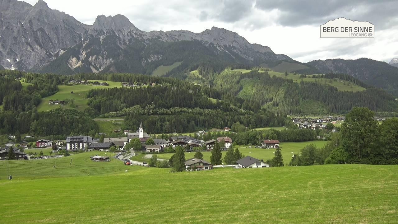 Archiv Foto Webcam Leogang Dorfblick