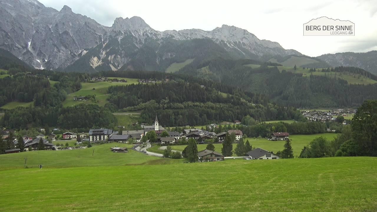 Archiv Foto Webcam Leogang Dorfblick