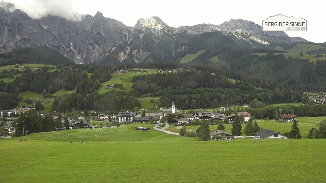 Archiv Foto Webcam Leogang Dorfblick