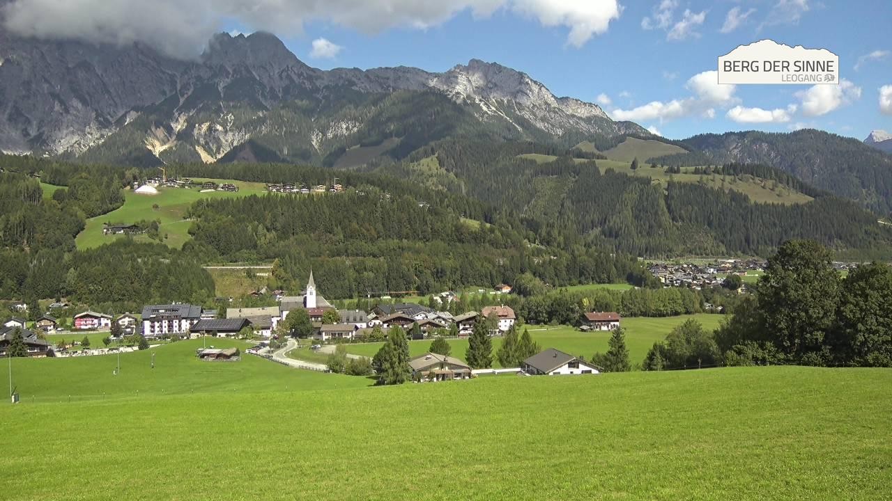 Archiv Foto Webcam Leogang Dorfblick