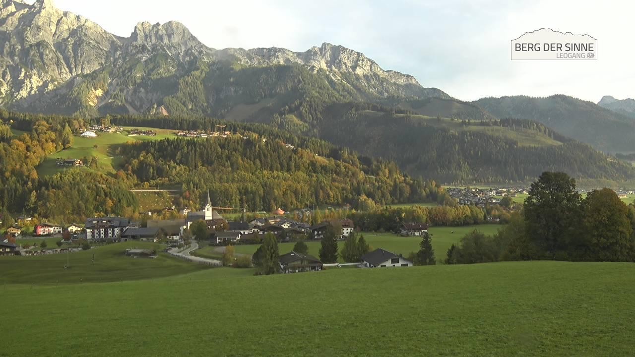 Archiv Foto Webcam Leogang Dorfblick