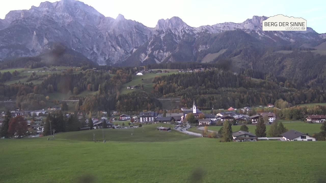 Archiv Foto Webcam Leogang Dorfblick
