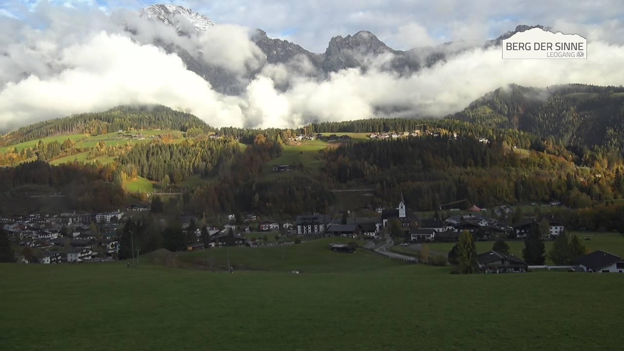 Archiv Foto Webcam Leogang Dorfblick