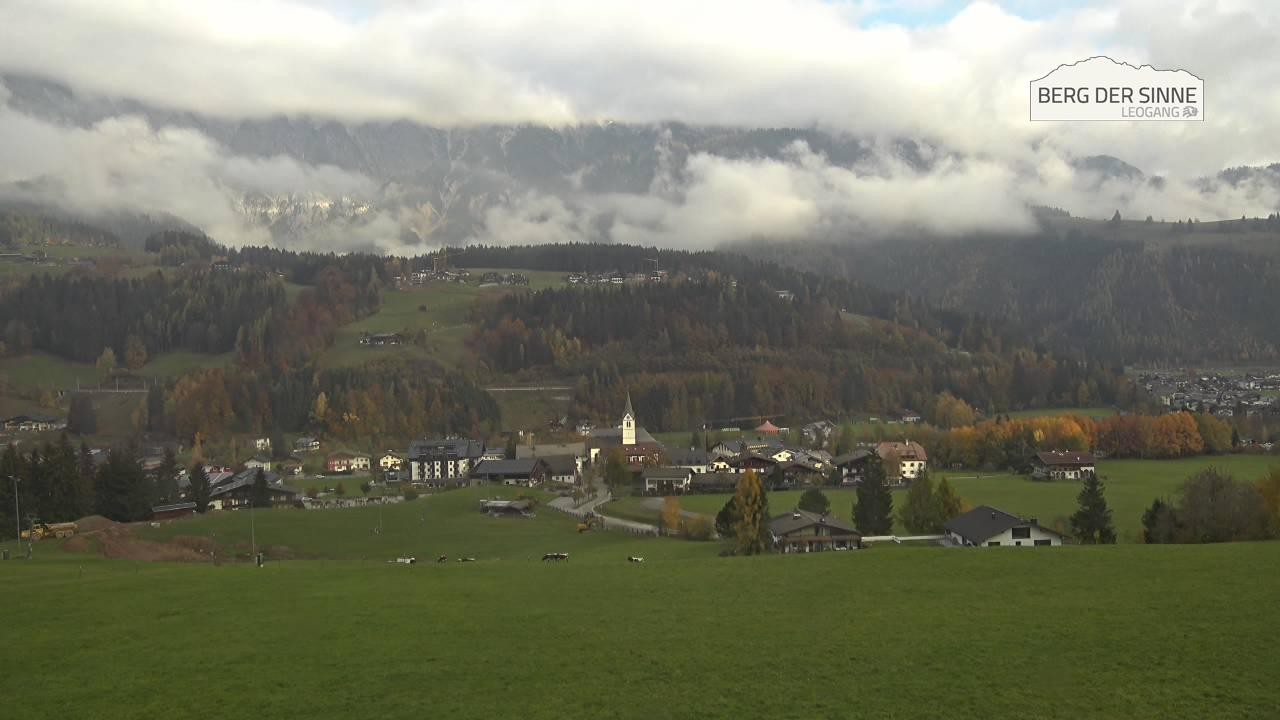 Archiv Foto Webcam Leogang Dorfblick