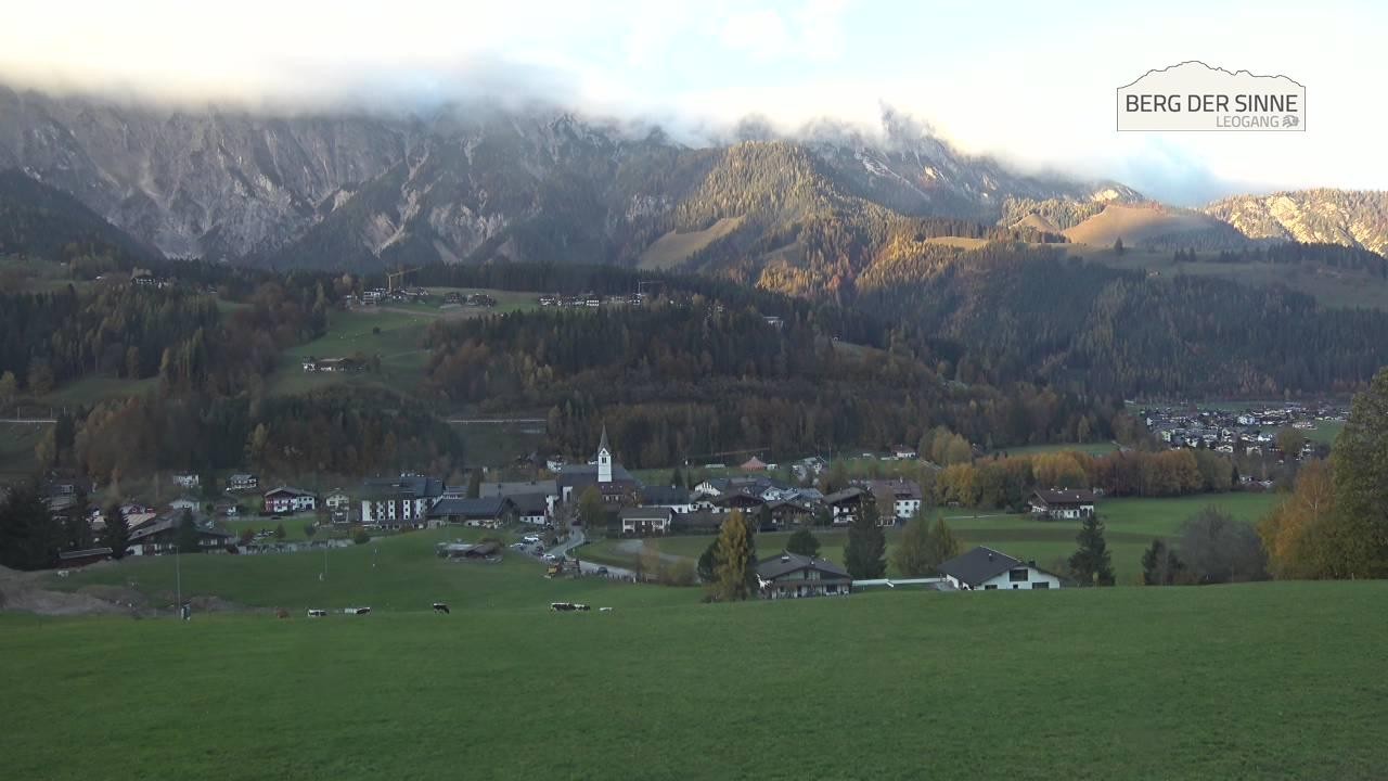 Archiv Foto Webcam Leogang Dorfblick