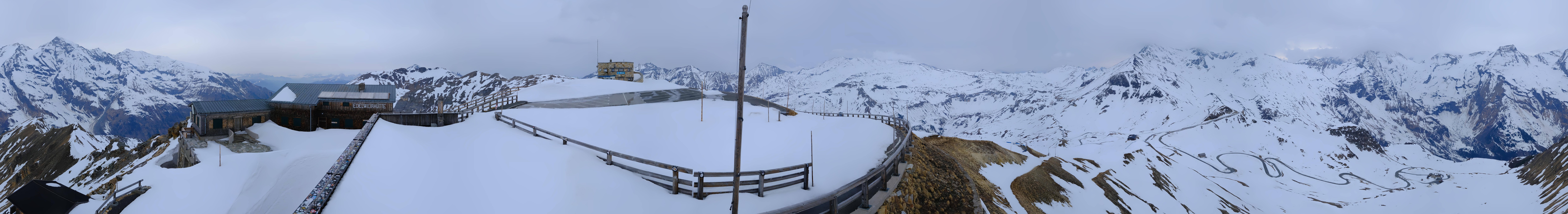 Archived image Webcam Panorama Grossglockner High Alpine Road - Edelweißhütte