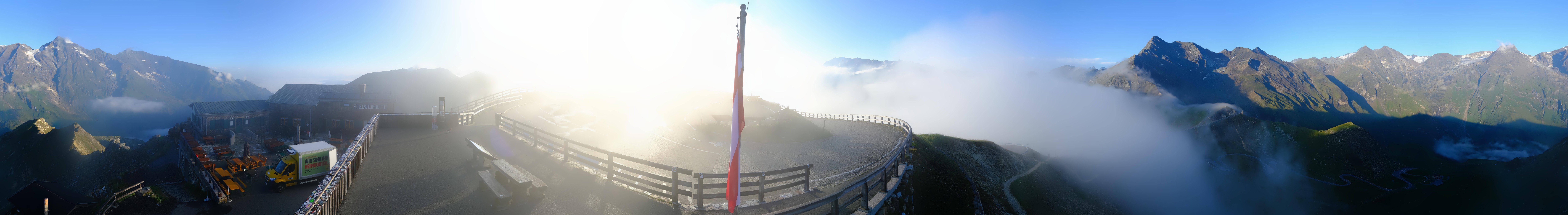 Archived image Webcam Panorama Grossglockner High Alpine Road - Edelweißhütte