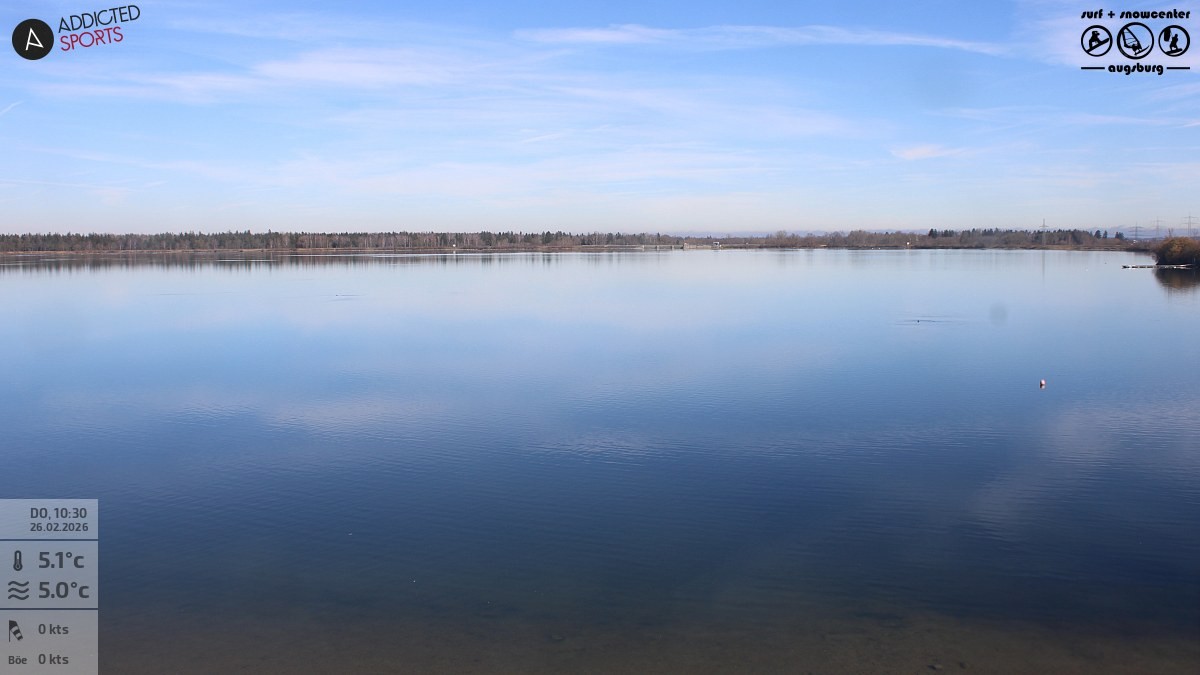 Archived image Webcam Lechstaustufe 23 (Mandichosee) near Augsburg