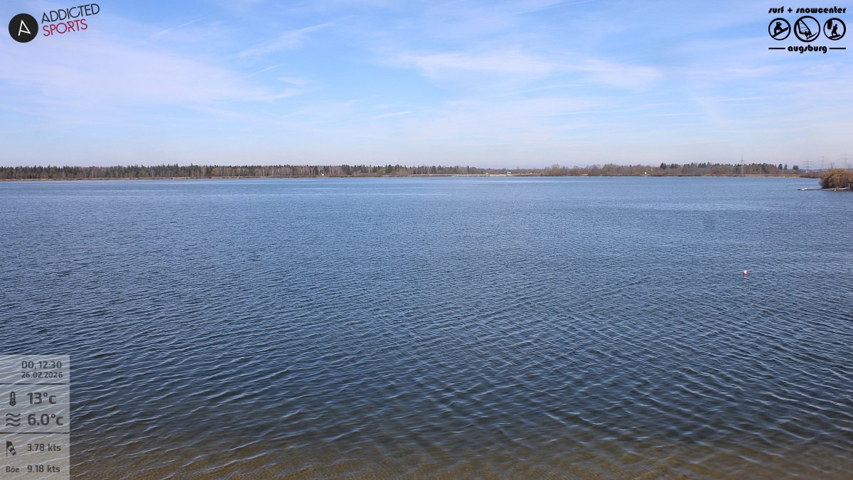 Archived image Webcam Lechstaustufe 23 (Mandichosee) near Augsburg