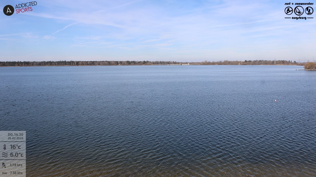 Archived image Webcam Lechstaustufe 23 (Mandichosee) near Augsburg