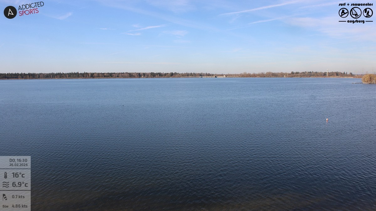 Archived image Webcam Lechstaustufe 23 (Mandichosee) near Augsburg