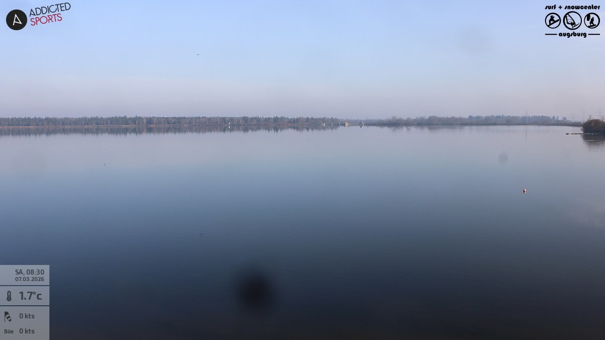 Archived image Webcam Lechstaustufe 23 (Mandichosee) near Augsburg