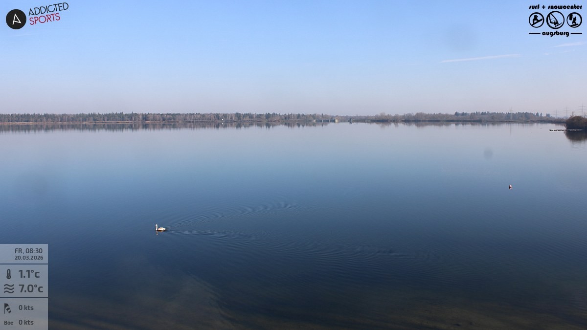 Archived image Webcam Lechstaustufe 23 (Mandichosee) near Augsburg