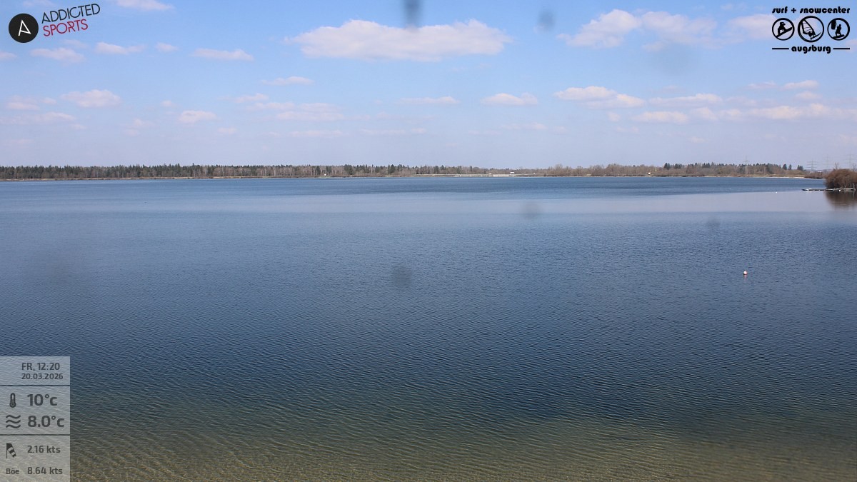 Archived image Webcam Lechstaustufe 23 (Mandichosee) near Augsburg