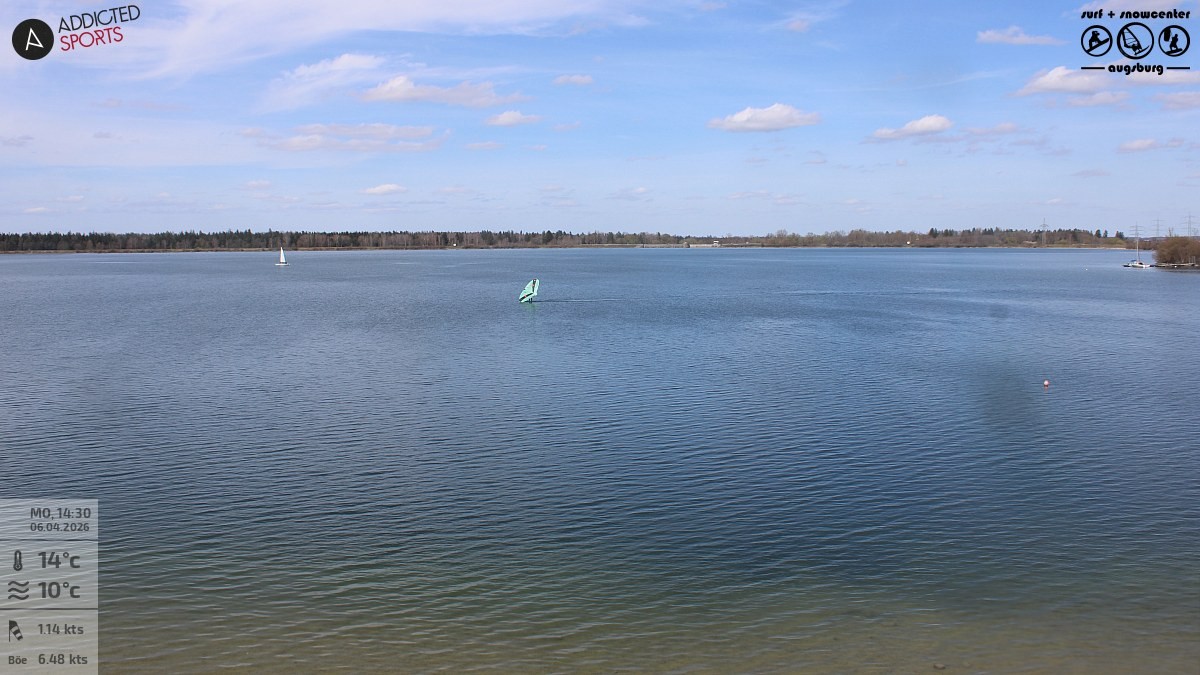 Archived image Webcam Lechstaustufe 23 (Mandichosee) near Augsburg