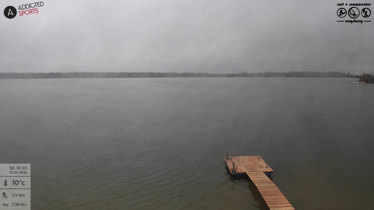 Archived image Webcam Lechstaustufe 23 (Mandichosee) near Augsburg