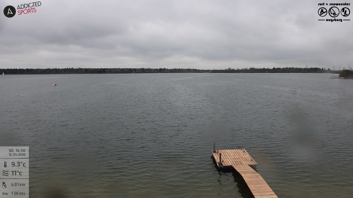 Archived image Webcam Lechstaustufe 23 (Mandichosee) near Augsburg