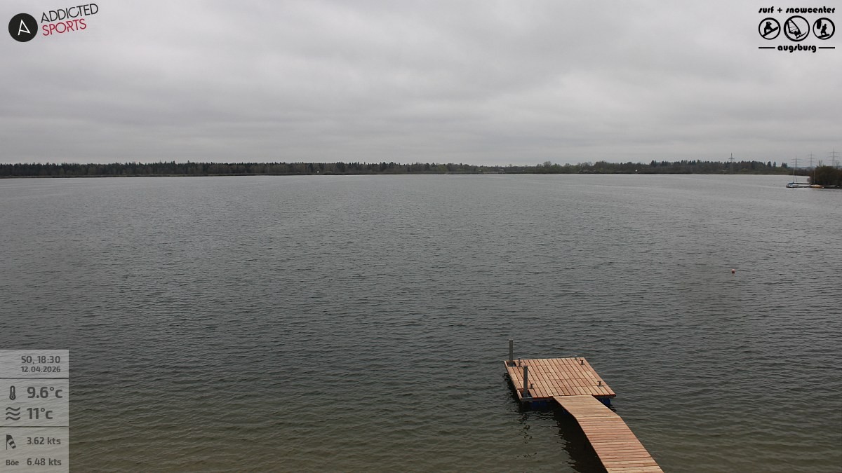 Archived image Webcam Lechstaustufe 23 (Mandichosee) near Augsburg