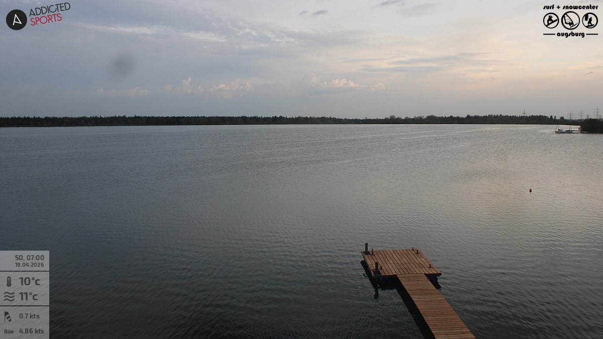 Archived image Webcam Lechstaustufe 23 (Mandichosee) near Augsburg