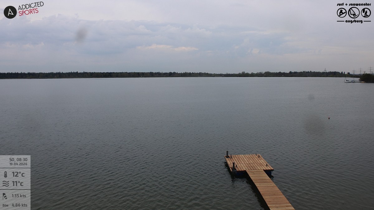 Archived image Webcam Lechstaustufe 23 (Mandichosee) near Augsburg