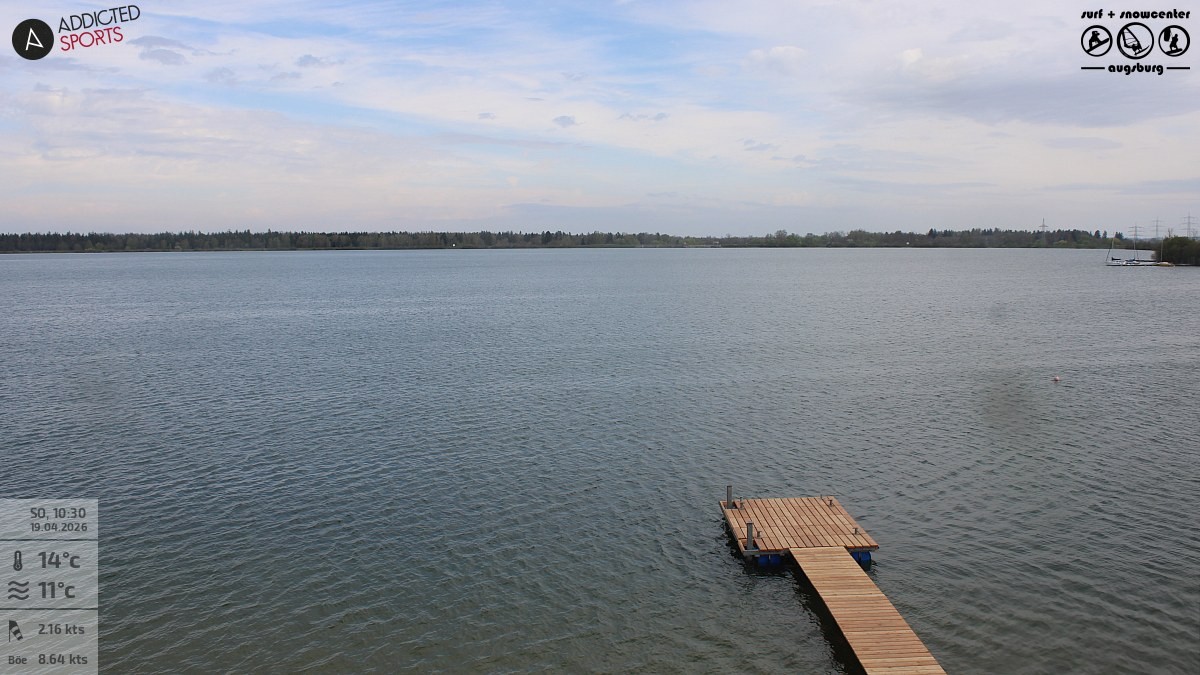 Archived image Webcam Lechstaustufe 23 (Mandichosee) near Augsburg