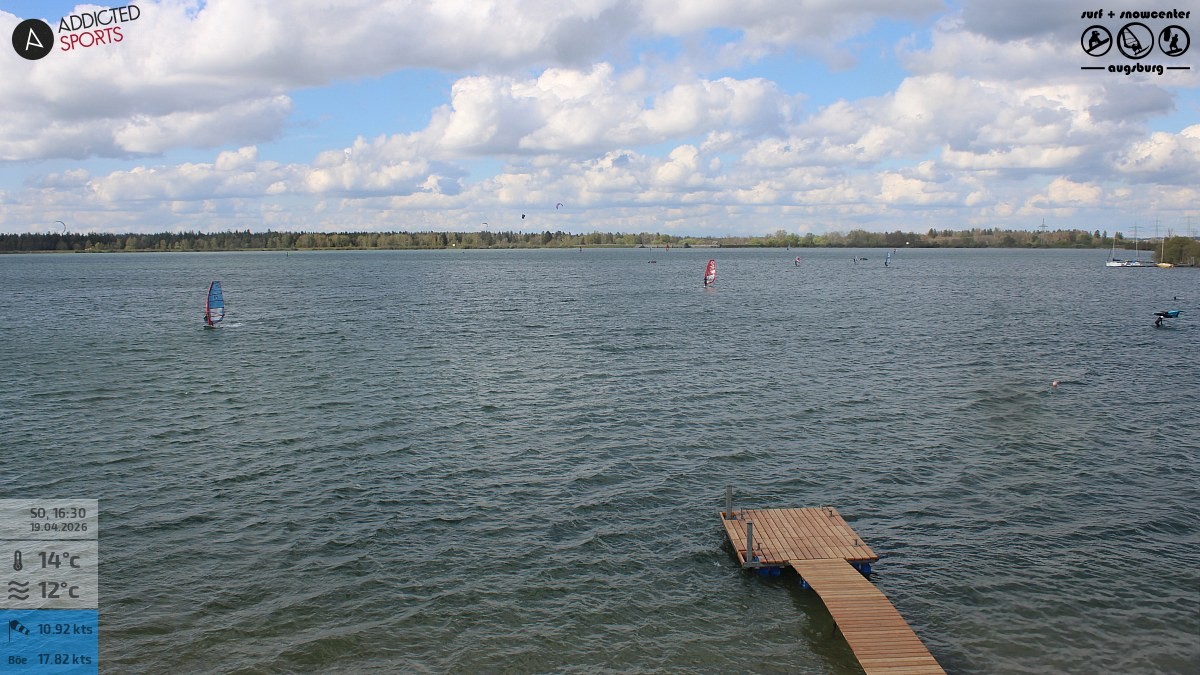 Archived image Webcam Lechstaustufe 23 (Mandichosee) near Augsburg