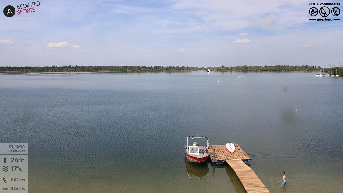 Archived image Webcam Lechstaustufe 23 (Mandichosee) near Augsburg