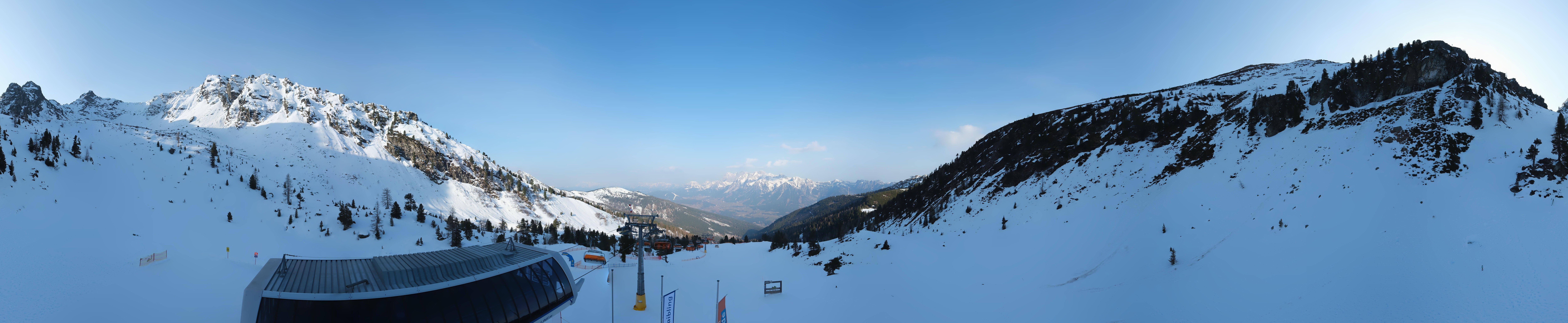 Archived image Webcam Hauser Kaibling, Styria - View towards Schladminger Tauern