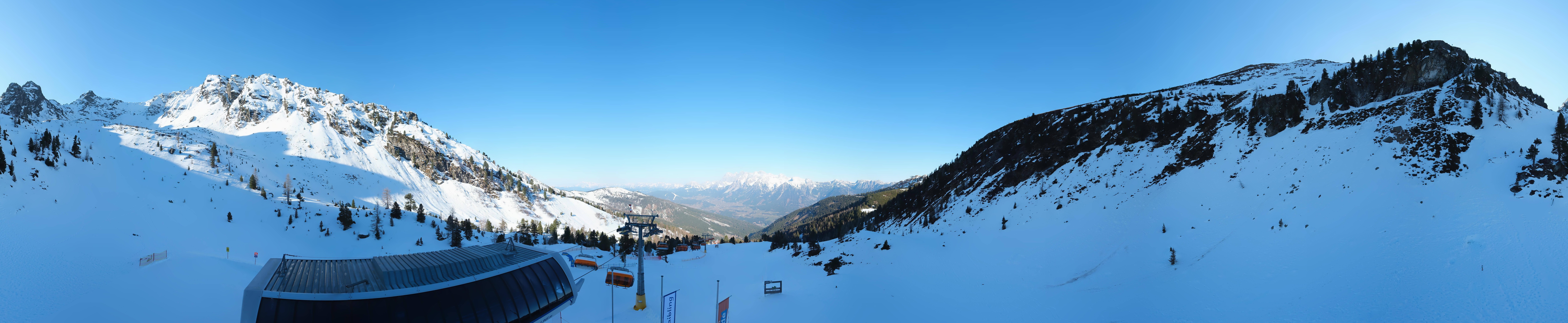 Archived image Webcam Hauser Kaibling, Styria - View towards Schladminger Tauern