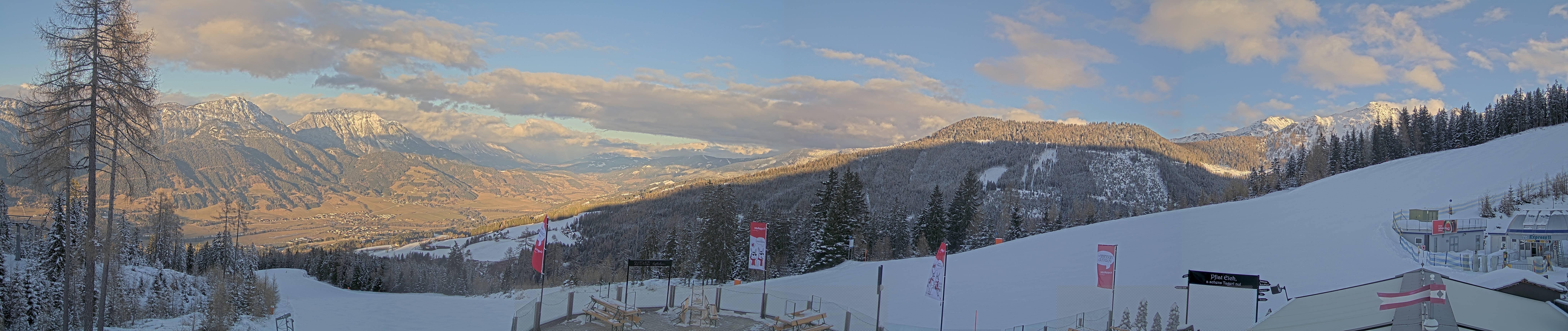 Archiv Foto Webcam Hauser Kaibling - Blick ins Ennstal von der Knapplhütte