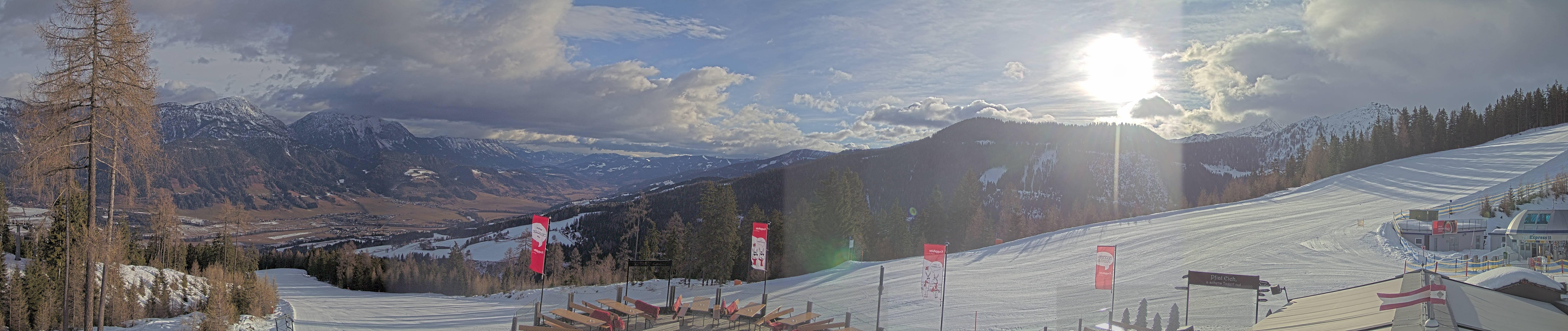 Archiv Foto Webcam Hauser Kaibling - Blick ins Ennstal von der Knapplhütte